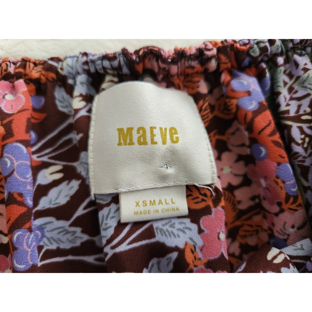 Anthropologie Maeve Ruffle Off Shoulder Floral‎ Blouse Multicolored Size X Small - Picture 4 of 7